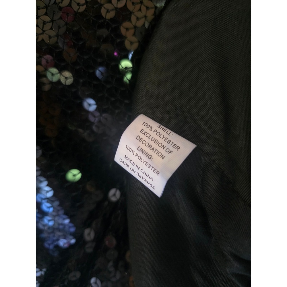 WD-NY Women‎ Black Iridescent Sequin Dolman Sleeve Top Party Blouse Size M NEW - Picture 4 of 5